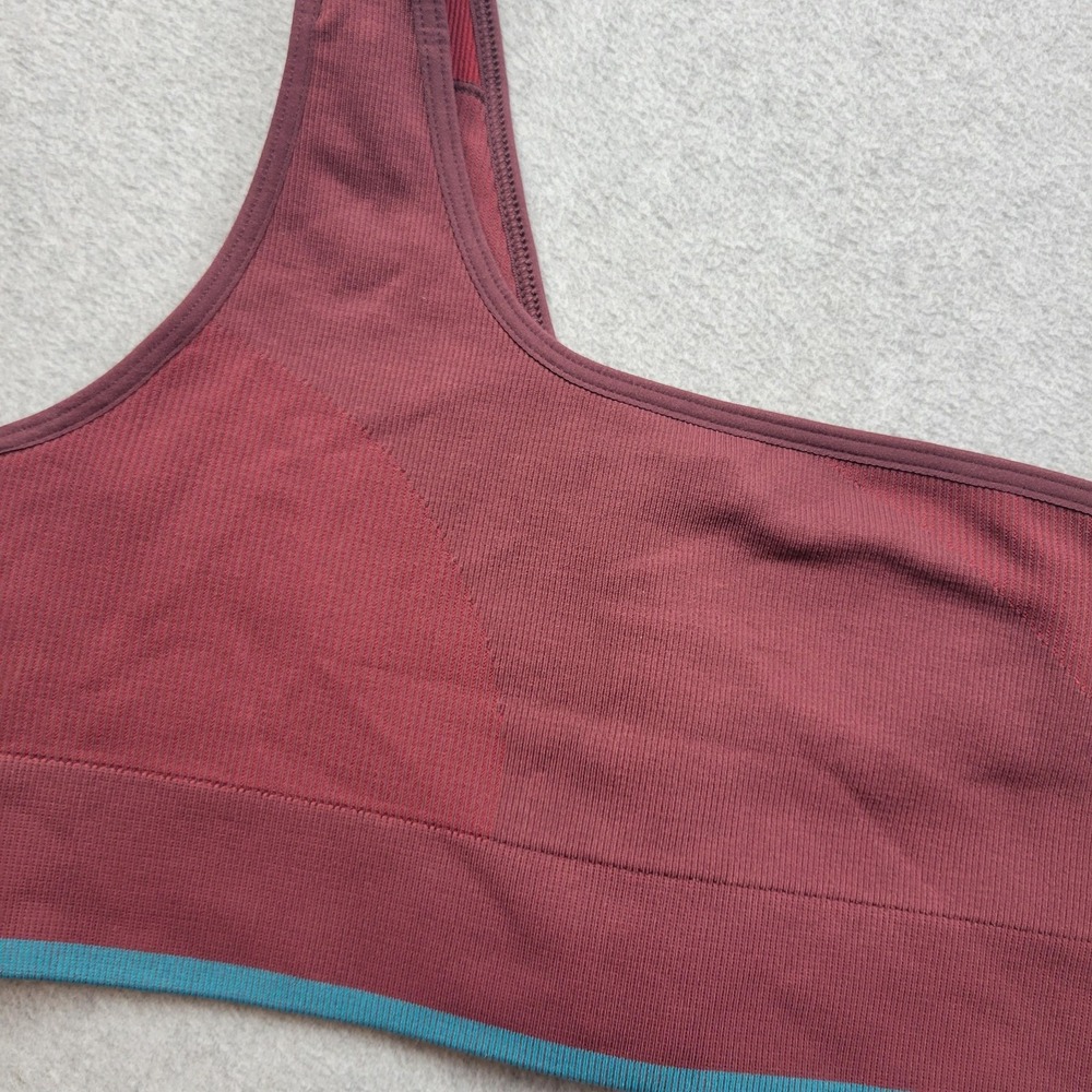 Outdoor Voices Sports Bra Womens Medium Burgundy One Shoulder Asymmetrical Yoga - Picture 3 of 12